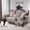 ACME Benbek Fabric & Antique Oak Loveseat with 3 Pillows Model LV00810