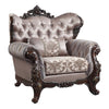 ACME Benbek Fabric & Antique Oak Chair with Pillow Model LV00811