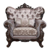 ACME Benbek Fabric & Antique Oak Chair with Pillow Model LV00811