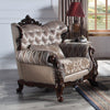 ACME Benbek Fabric & Antique Oak Chair with Pillow Model LV00811