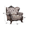 ACME Benbek Fabric & Antique Oak Chair with Pillow Model LV00811