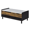 ACME Axel White Printed Faux Marble Walnut & Black Coffee Table with Lift Top Model LV00828