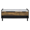 ACME Axel White Printed Faux Marble Walnut & Black Coffee Table with Lift Top Model LV00828