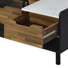 ACME Axel White Printed Faux Marble Walnut & Black Coffee Table with Lift Top Model LV00828
