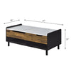 ACME Axel White Printed Faux Marble Walnut & Black Coffee Table with Lift Top Model LV00828