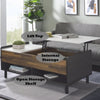 ACME Axel White Printed Faux Marble Walnut & Black Coffee Table with Lift Top Model LV00828