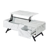ACME Throm White Marble Grain Coffee Table with Lift Top Model LV00830