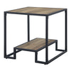 ACME Idella Rustic Oak & Black End Table Model LV00886