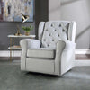 ACME Zeger Gray Fabric Swivel Chair with Glider Model LV00924