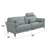 ACME Tussio Watery Top Grain Leather Loveseat with 5 Pillows Model LV00947