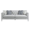 ACME Katia Light Gray Linen & Weathered White Sofa with 4 Pillows Model LV01049