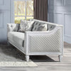 ACME Katia Light Gray Linen & Weathered White Loveseat with 2 Pillows Model LV01050