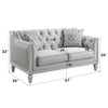 ACME Katia Light Gray Linen & Weathered White Loveseat with 2 Pillows Model LV01050