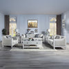 ACME Katia Light Gray Linen & Weathered White Loveseat with 2 Pillows Model LV01050