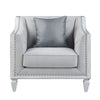 ACME Katia Light Gray Linen & Weathered White Chair with Pillow Model LV01051