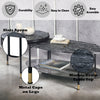ACME Silas Engineered Stone Top & Black Nesting Coffee Table Set Model LV01088
