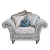 ACME Pelumi Light Gray Linen & Platinum Chair with 3 Pillows Model LV01114