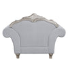 ACME Pelumi Light Gray Linen & Platinum Chair with 3 Pillows Model LV01114