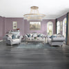 ACME Pelumi Light Gray Linen & Platinum Chair with 3 Pillows Model LV01114