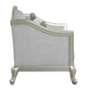 ACME Qunsia Light Gray Linen & Champagne Loveseat with 4 Pillows Model LV01118