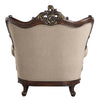 ACME Ragnar Light Brown Linen & Cherry Chair with 2 Pillows Model LV01124