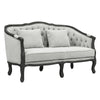ACME Samael Gray Linen & Dark Brown Loveseat with 2 Pillows Model LV01128