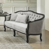 ACME Samael Gray Linen & Dark Brown Loveseat with 2 Pillows Model LV01128