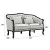 ACME Samael Gray Linen & Dark Brown Loveseat with 2 Pillows Model LV01128