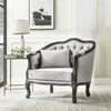 ACME Samael Gray Linen & Dark Brown Chair with Pillow Model LV01129