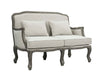 ACME Tania Cream Linen & Brown Loveseat with 2 Pillows Model LV01131