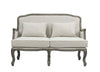 ACME Tania Cream Linen & Brown Loveseat with 2 Pillows Model LV01131