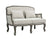 ACME Tania Cream Linen & Brown Loveseat with 2 Pillows Model LV01131