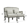 ACME Tania Cream Linen & Brown Loveseat with 2 Pillows Model LV01131