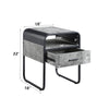 ACME Raziela Concrete Gray & Black End Table Model LV01147