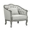 ACME Samael Gray Linen & Gray Oak Chair with Pillow Model LV01163