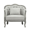 ACME Samael Gray Linen & Gray Oak Chair with Pillow Model LV01163