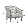 ACME Samael Gray Linen & Gray Oak Chair with Pillow Model LV01163