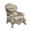 ACME Sorina Velvet Fabric & Antique Gold Chair with 2 Pillows Model LV01207