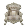ACME Sorina Velvet Fabric & Antique Gold Chair with 2 Pillows Model LV01207