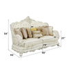 ACME Adara Pearl White Synthetic Leather & Antique White Sofa with 7 Pillows Model LV01224
