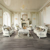 ACME Adara Pearl White Synthetic Leather & Antique White Sofa with 7 Pillows Model LV01224