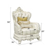 ACME Adara Pearl White Synthetic Leather & Antique White Chair with 2 Pillows Model LV01226