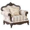 ACME Nayla Pattern Fabric & Walnut Chair with Pillow Model LV01275