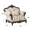 ACME Nayla Pattern Fabric & Walnut Chair with Pillow Model LV01275