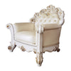 ACME Vendome Champagne Synthetic Leather & Antique Pearl Finsih Chair with Pillow Model LV01326