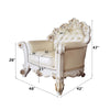 ACME Vendome Champagne Synthetic Leather & Antique Pearl Finsih Chair with Pillow Model LV01326