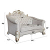ACME Vendome II Two Tone Ivory Fabric & Antique Pearl Loveseat with 4 Pillows Model LV01330