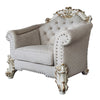 ACME Vendome II Two Tone Ivory Fabric & Antique Pearl Chair with 2 Pillows Model LV01331