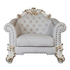 ACME Vendome II Two Tone Ivory Fabric & Antique Pearl Chair with 2 Pillows Model LV01331