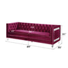 ACME Heibero Burgundy Velvet Sofa with 2 Pillows Model LV01400